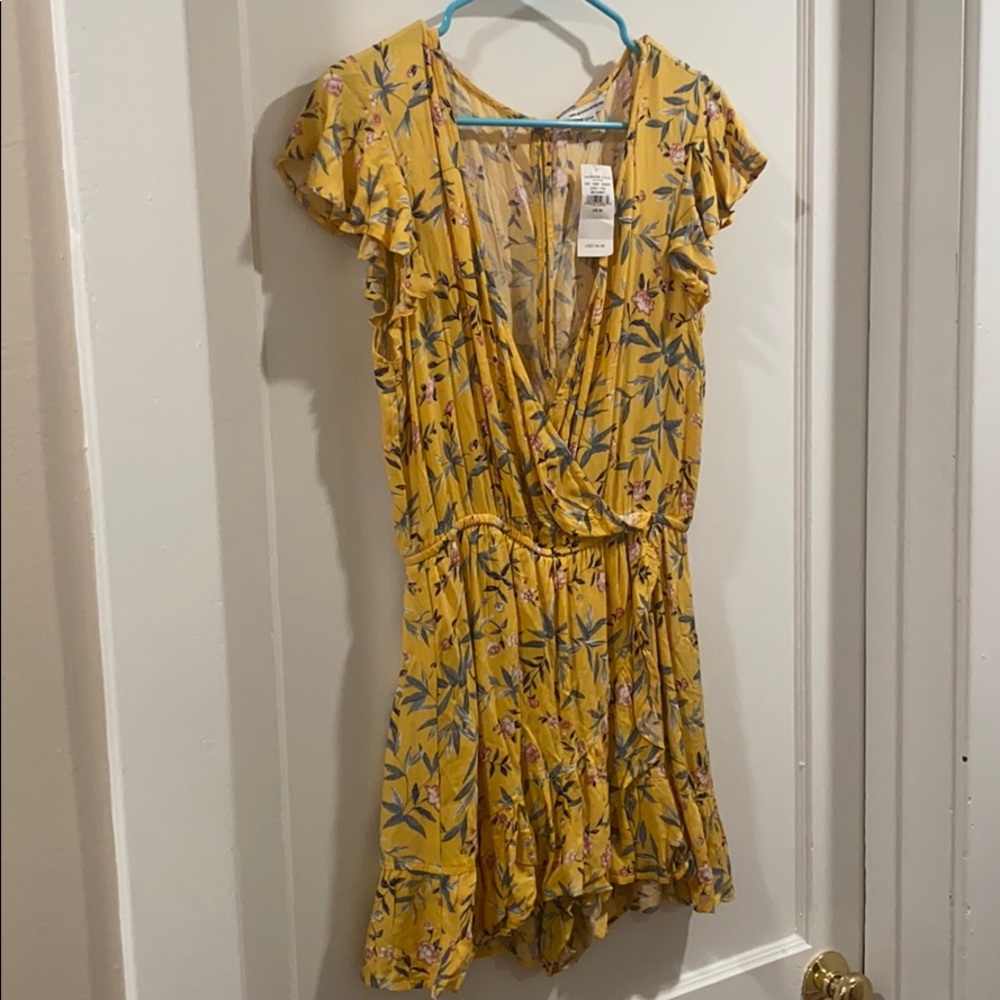 Yellow Floral American Eagle Romper
